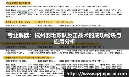 专业解读：杭州羽毛球队反击战术的成功秘诀与应用分析