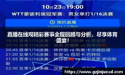 直播在线观精彩赛事全程回顾与分析，尽享体育盛宴！